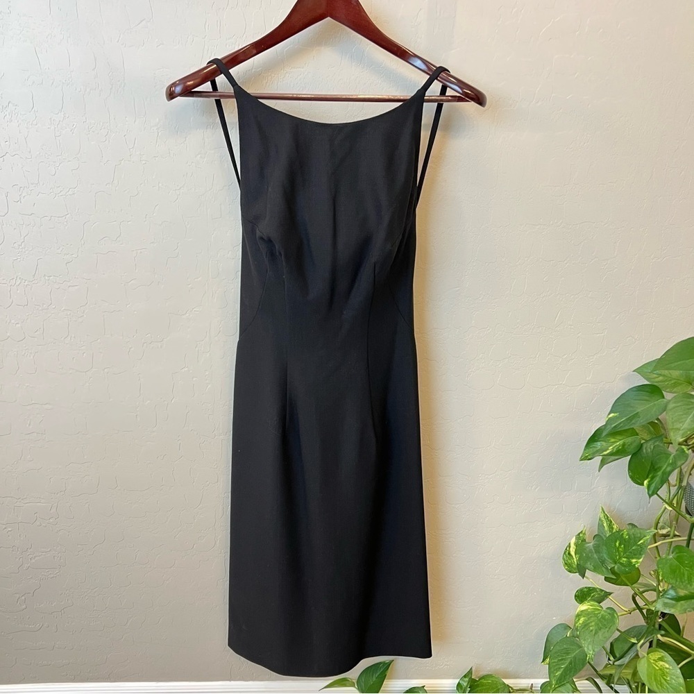 DOLCE&GABBANA 1998 VINTAGE BACKLESS MIDI TWEED DRESS, Black, size IT40/ US4 - Picture 3 of 17